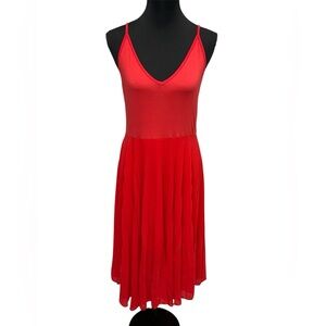 See You Monday Red Pleated Midi Sundress. Summer Vacation